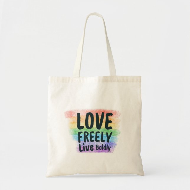 Bolsa Tote Stylish Rainbow Pride Tote Bag – LGBTQ (Frente)