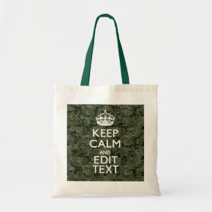 Bolsa Tote Sua Camuflagem Digital de Texto Woodland Fique Cal