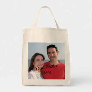 Bolsa Tote Sua foto em uma sacola do mantimento