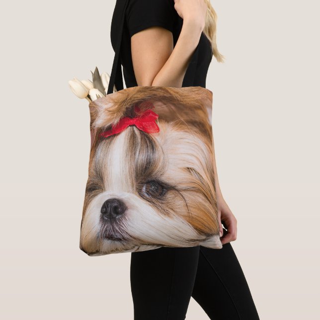 Bolsa Tote Sua foto personalizada do cachorro de estimação (Close Up)