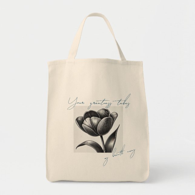Bolsa Tote "Sua grandeza - Saco de Tota de Tulip Inspiraciona (Frente)