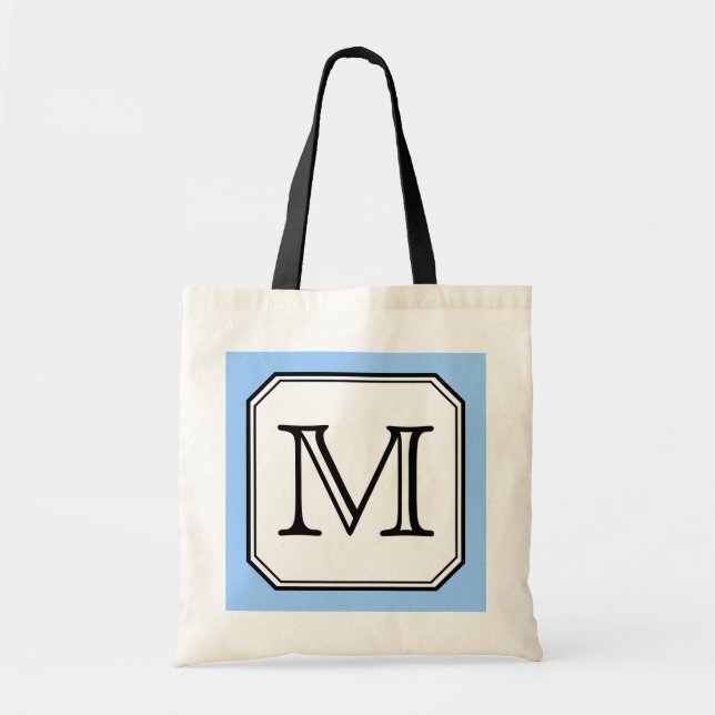 Bolsa Tote Sua letra. Monograma feito sob encomenda. Branco (Frente)
