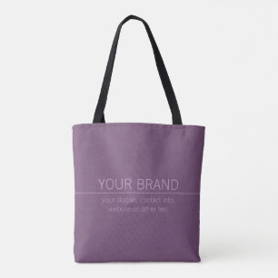 Bolsa Tote Sua Marca ou nome de empresa Modern Purple Mauve