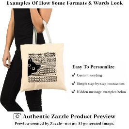 Bolsa Tote Sua Mensagem & Nome Ocultos, Amante de Gatos