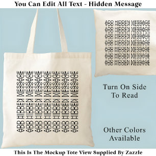 Bolsa Tote Sua Mensagem Oculta Personalizada 149B Novidade