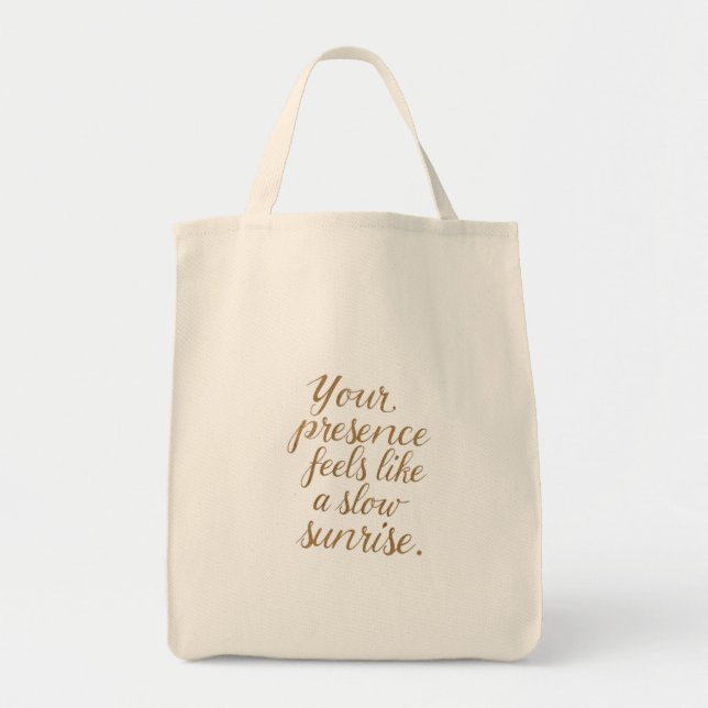 Bolsa Tote Sua Presença: Um Nascer do Sol Lento (Frente)