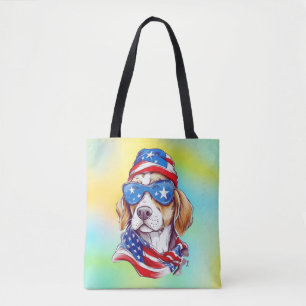 Bolsa Tote Sublimação de Cachorro de 4 de Julho-66361