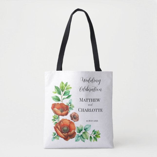 Bolsa Tote Sublime Cápsulas Vermelhas de Aquarela no Estilo d (Frente)