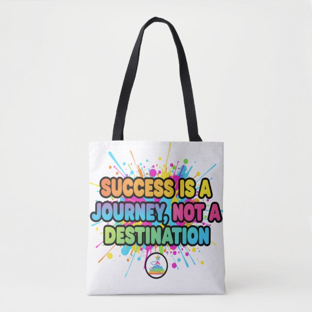 Bolsa Tote Success Is a Journey Motivational Quote Design (Frente)