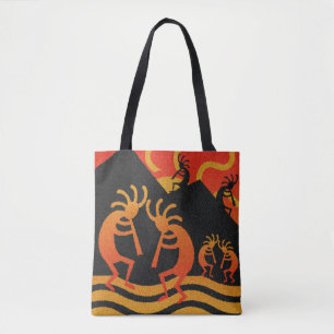 Bolsa Tote Sudoeste Design Kokopelli Tribal Sun