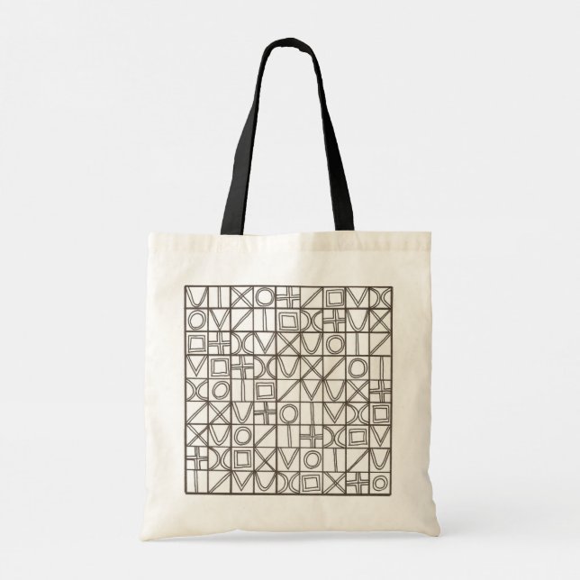 Bolsa Tote Sudoku Two-Modern Minimalist Geometric (Verso)