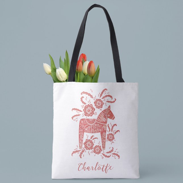 Bolsa Tote sueco Dala Horse Personalizado (Criador carregado)