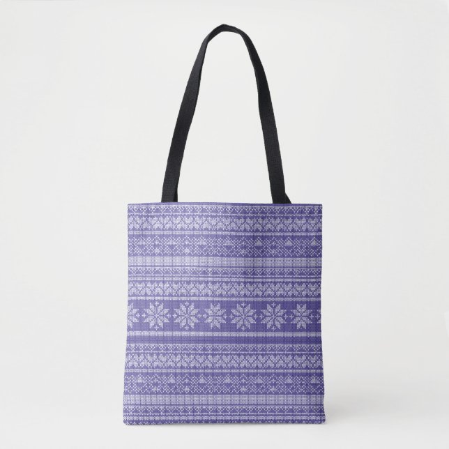 Bolsa Tote Suéter de malha de lã de Natal Festa de Natal  (Frente)