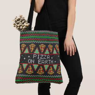 Bolsa Tote Suéter de Natal Feio de Pizza