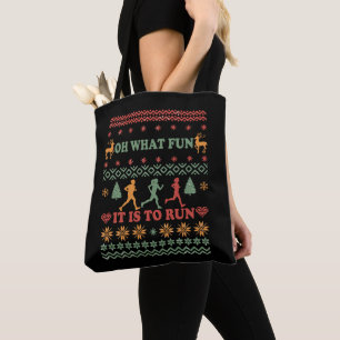 Bolsa Tote Suéter de natal feio vintage correndo