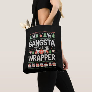 Bolsa Tote Suéter Feio de Natal Gangsta Wrapper Xmas