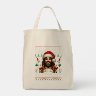 Bolsa Tote Suéter Feio de Tricô de Aniversário de Jesus Relig