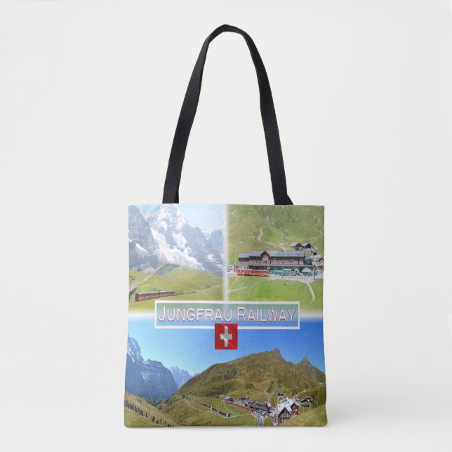 Bolsa Tote SUIÇA CH - Caminho de Jungfrau - (Frente)