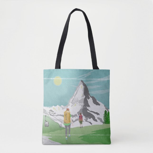 Bolsa Tote suiça de poster de viagens matterhorn (Frente)