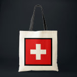 Bolsa Tote Suiça Sinalizador<br><div class="desc">Um saco versátil com a bandeira da Suiça. Um item prático com um pequeno estilo suíço.</div>