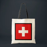 Bolsa Tote Suiça Sinalizador<br><div class="desc">Um saco versátil com a bandeira da Suiça. Um item prático com um pequeno estilo suíço.</div>