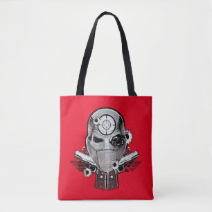 Bolsa Tote Suicide Squad   Deadshot Mask & Guns Tattoo Art
