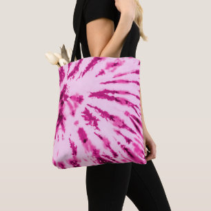Bolsa Tote Summer Artsy Girly Neon Blush Pink Tie Dye Padrão