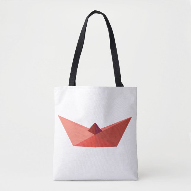 Bolsa Tote Summer, Barco De Chapéu Origami, Saco De Tota Com  (Frente)