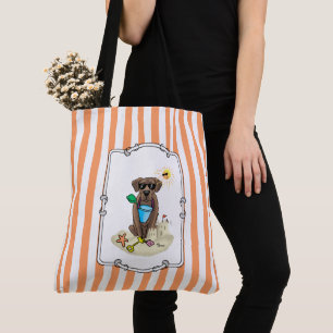 Bolsa Tote Summer Beach Chocolate Lab Cão Labrador Retriever