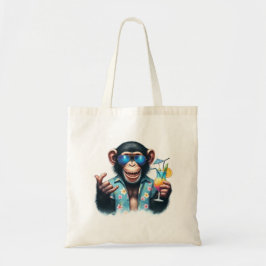 Bolsa Tote Summer Chimp Chillin - Óculos de sol e coquetel
