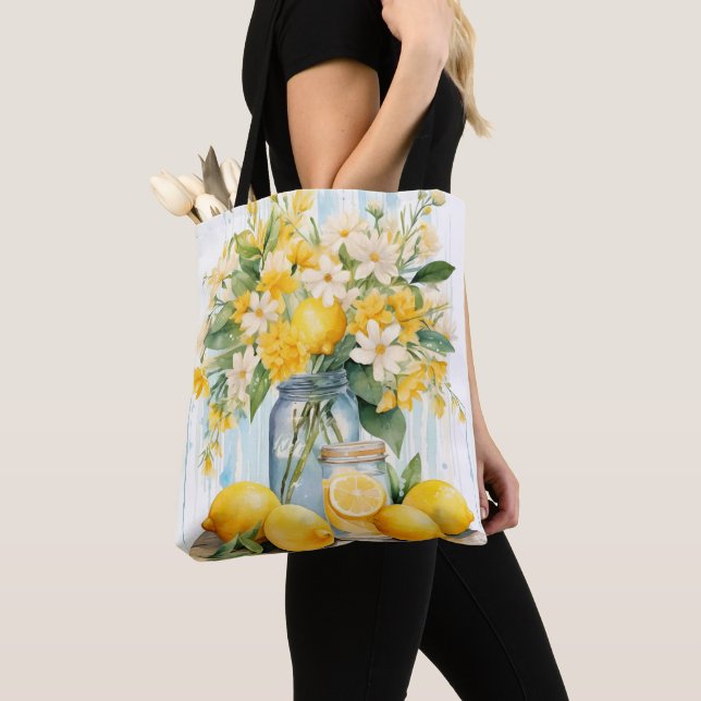 Bolsa Tote Summer Lemon Blossom Jar (Close Up)