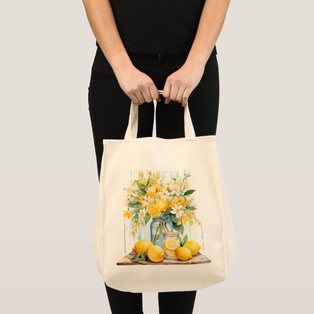 Bolsa Tote Summer Lemon Blossom Jar (Frente (produto))