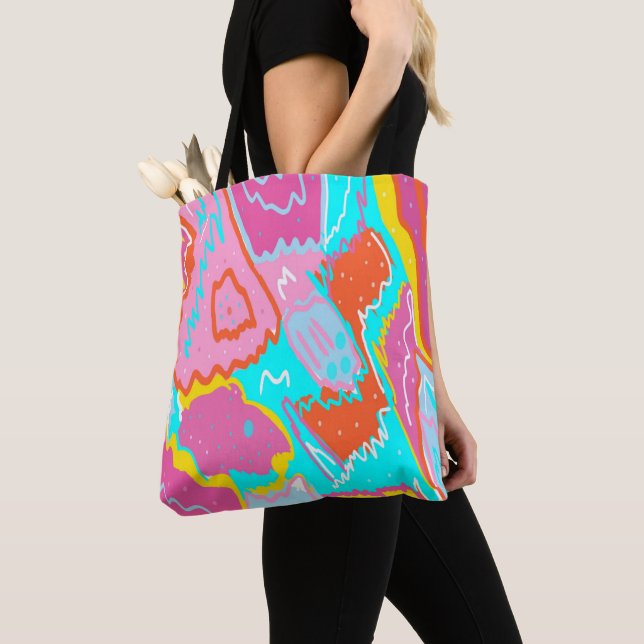 Bolsa Tote Summer Poolside Vibes Abstrato Impressão (Close Up)
