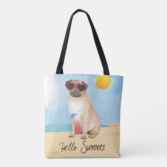 Bolsa Tote Summer Pug (Verso)