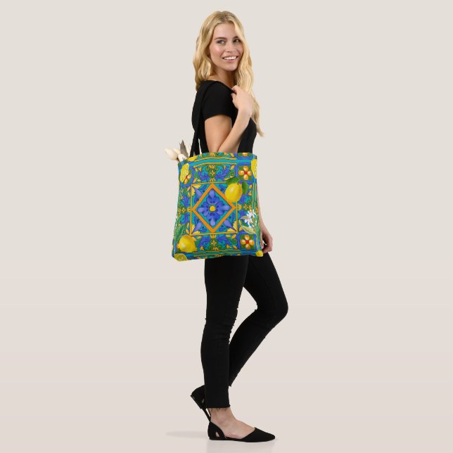 Bolsa Tote Summer ,Sicilian tiles ,citrus,oranges,majolica   (No(a) Modelo)