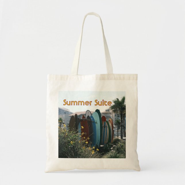 Bolsa Tote Summer Suite Pranchas de Surf & Palmeiras (Frente)