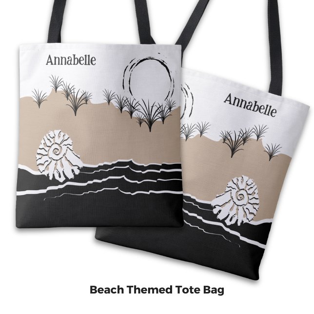Bolsa Tote Summer Sunset Dune Sand Sea Shell Name (Summer Sunset Dune Sand Sea Shell Name Tote Bag)