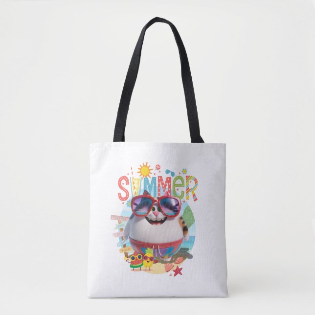 Bolsa Tote Summer Vibes Cat Cute em óculos de sol (Frente)