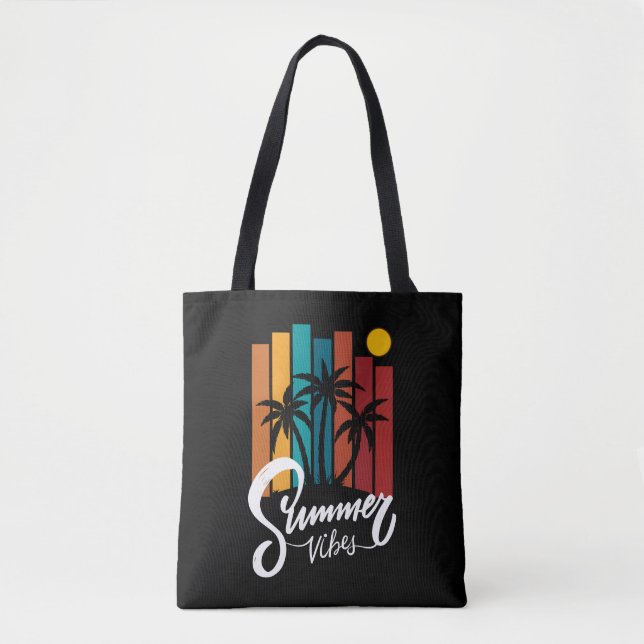 Bolsa Tote Summer Vibes Férias de Praia Retro Verão (Frente)