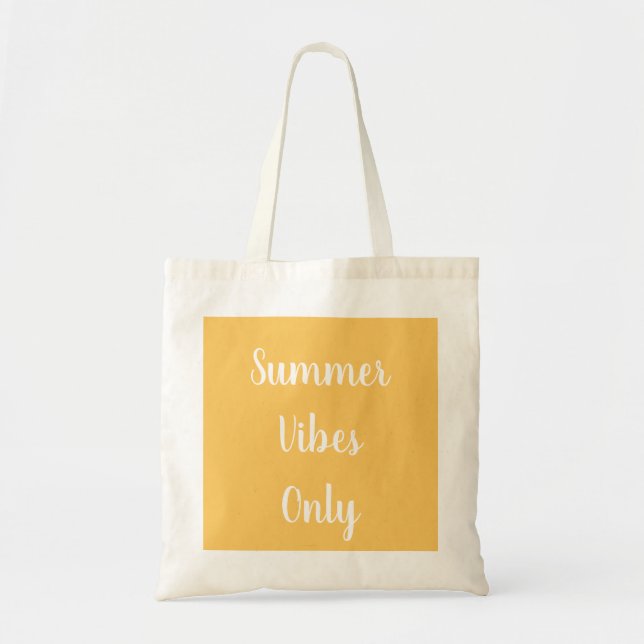 Bolsa Tote Summer Vibes Typografia Amarelo (Frente)