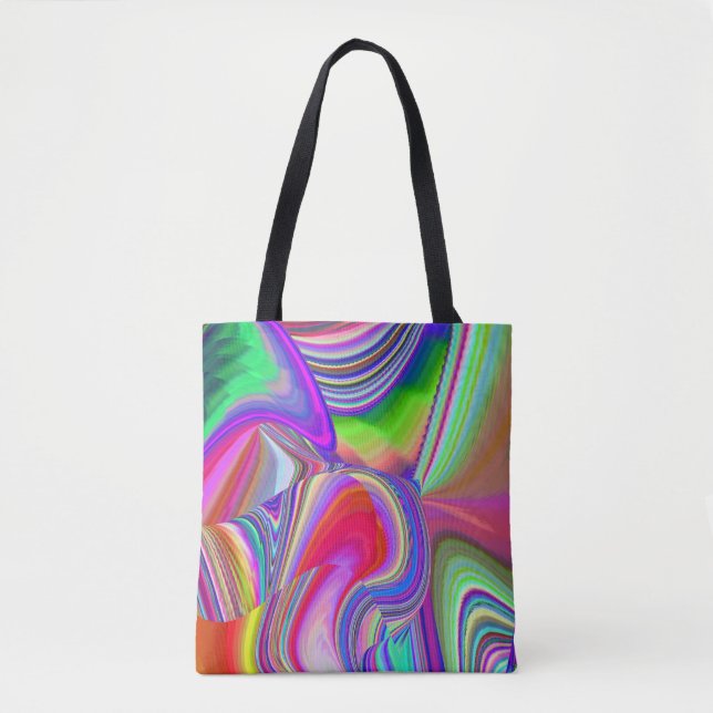 Bolsa Tote Summerrainbow, Abstrato 3D Rainbowart (Frente)