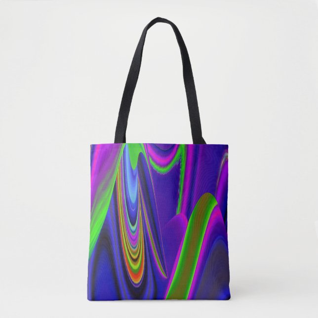 Bolsa Tote Summerrainbow, Abstrato 3D Rainbowart (Frente)
