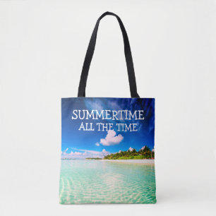 Bolsa Tote Summertime Cotação Toda Hora com Texto Branco
