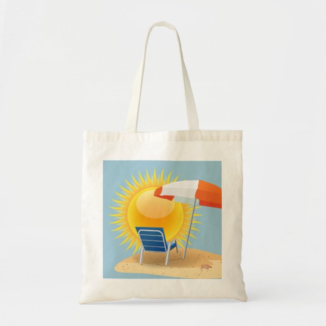 Bolsa Tote Sun e guarda-chuva de praia (Frente)