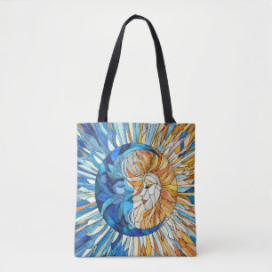 Bolsa Tote Sun e Moon Mosaico Art
