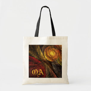 Bolsa Tote Sun Flower Floral Moderna Abstrato de Arte Monogra