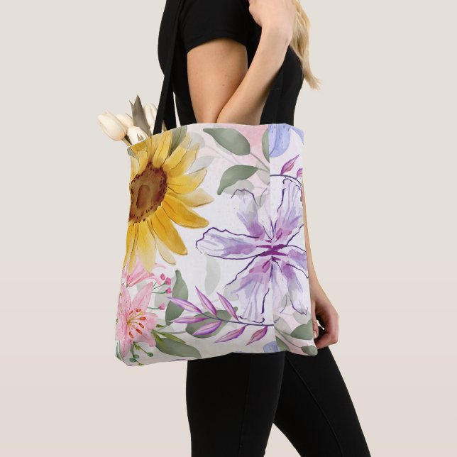 Bolsa Tote Sun Flowers Mix Design (Close Up)