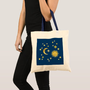 Bolsa Tote Sun, lua & estrelas