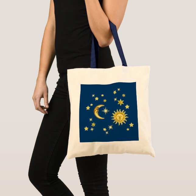 Bolsa Tote Sun, lua & estrelas (Frente (produto))