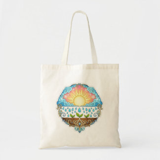 Bolsa Tote Sun Rain Growth Nature Symbol Illustration design 